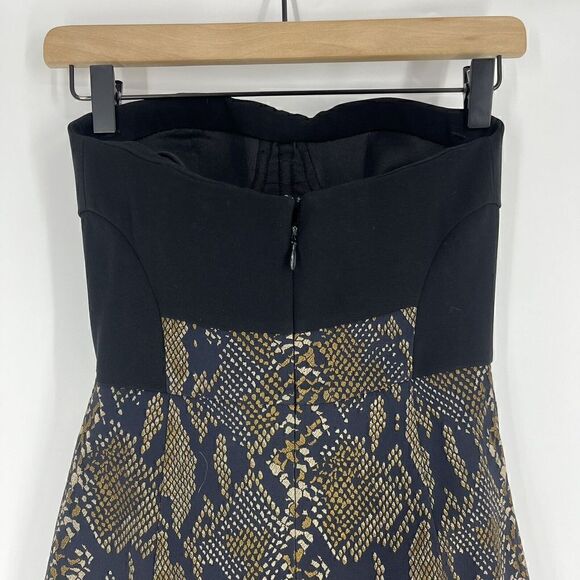 Diane Von Furstenberg Dress Size 0 Womens Black Garland Two Python Strapless - Picture 4 of 8